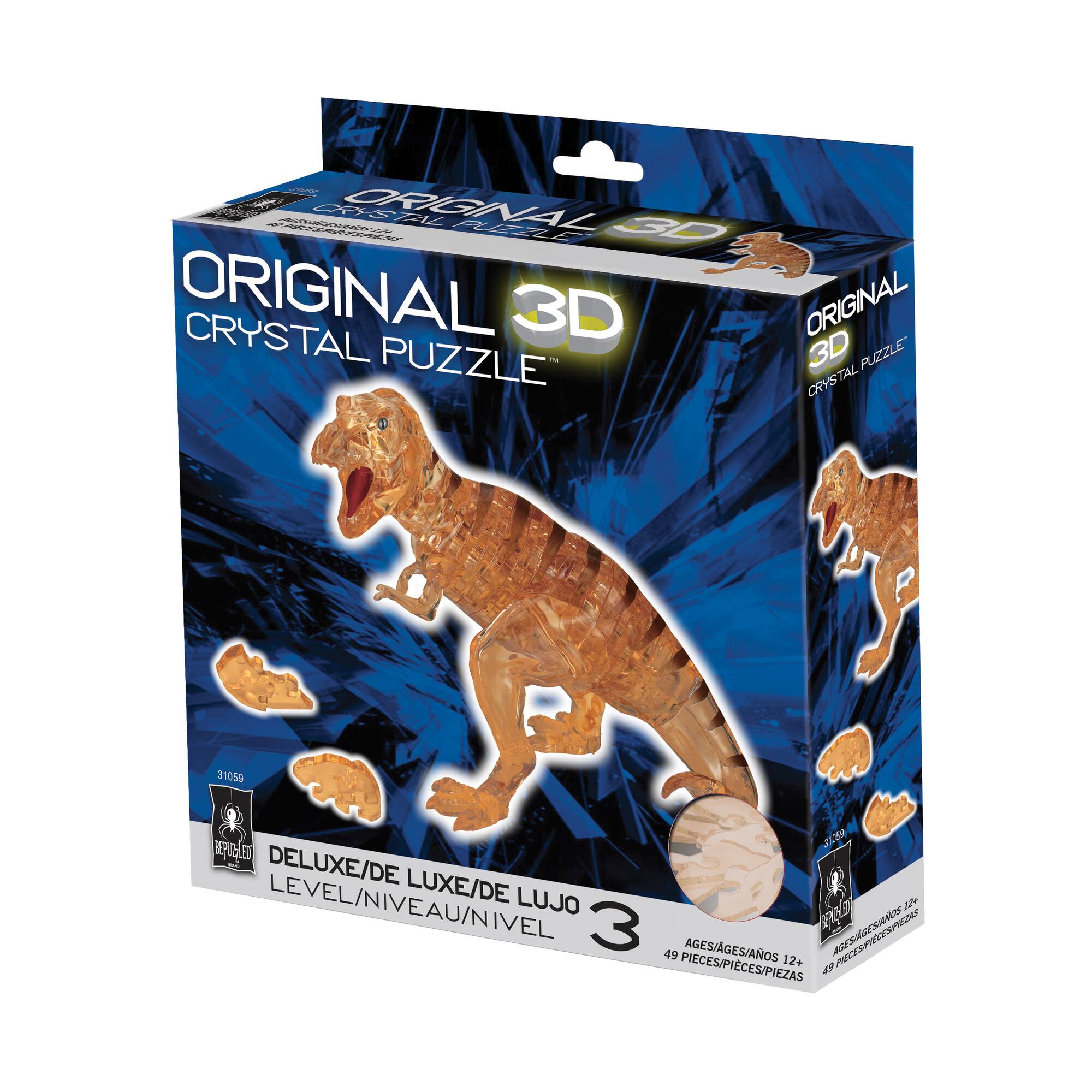 Original 3D Crystal Puzzle™ T-Rex Brown 49 Piece Puzzle